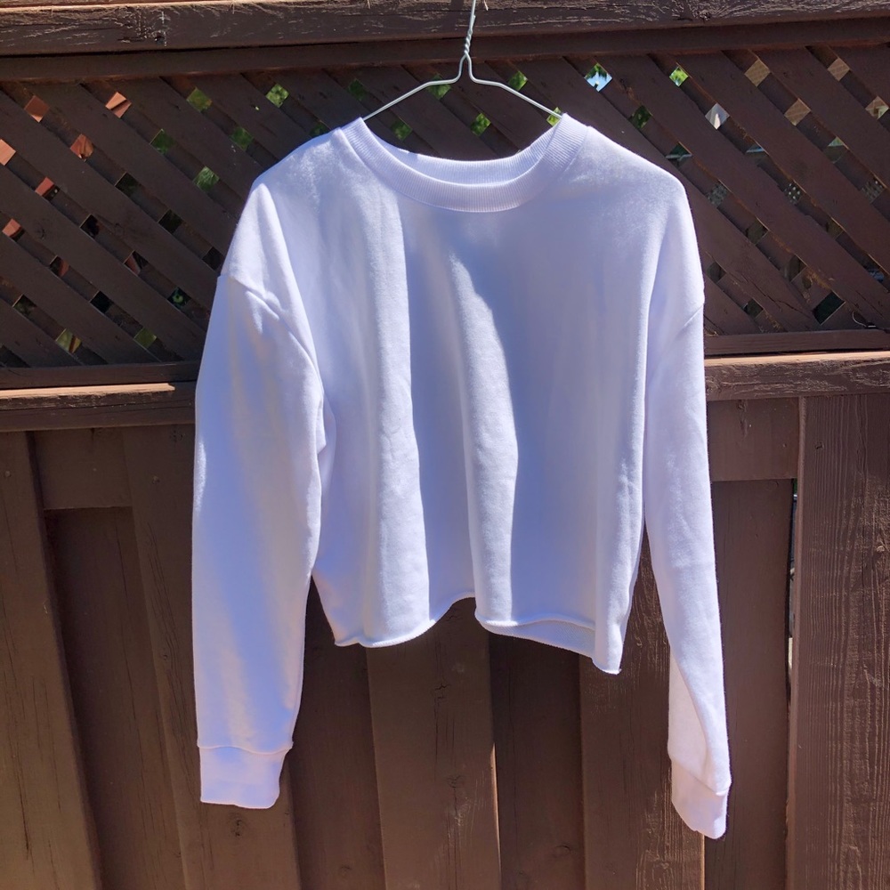 Cropped crewneck sweater